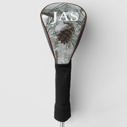 Snowy Pine Branch Winter Natuur Golfheadcover (Voorkant)