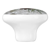 Snowy Pine Branch Winter Natuur Keramische Knop (Zijkant)