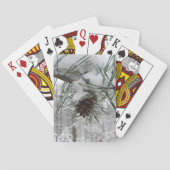 Snowy Pine Branch Winter Natuur Pokerkaarten (Achterkant)