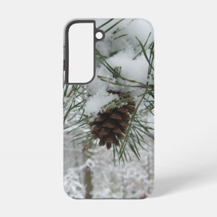 Snowy Pine Branch Winter Natuur Samsung Galaxy Hoesje