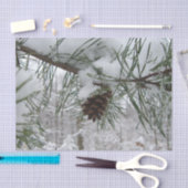 Snowy Pine Branch Winter Natuur Tissuepapier (Craft)