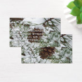 Snowy Pine Cone I Winter Natuur Foto Visitekaartje (Bureau)