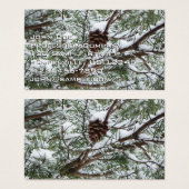 Snowy Pine Cone II Winter Natuur Fotografie Visitekaartje (Voorkant /achterkant)