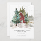 Snowy Pine Forest kerst Nieuw startpunt Aankondiging (Voorkant / Achterkant)