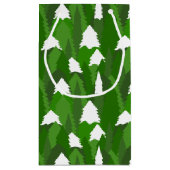 Snowy Pine Forest Klein Cadeauzakje (Achterkant)