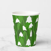 Snowy Pine Forest Papieren Bekers (Achterkant)