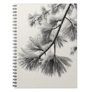 Snowy Pine Needle Branch Notitieboek