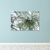 Snowy Pine Needles Winter Natuur Canvas Afdruk (Insitu (Houten vloer))