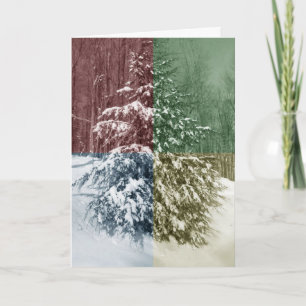 Snowy Pine Tree-kerstkaart Feestdagen Kaart