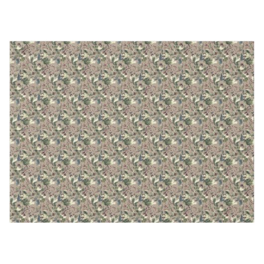 Snowy Pines en Red Berries Taupe Tablecloth Tafelkleed (Voorkant (Horizontaal))