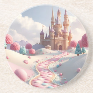 Snowy Pink Snoep Land Fairy Castle Zandsteen Onderzetter