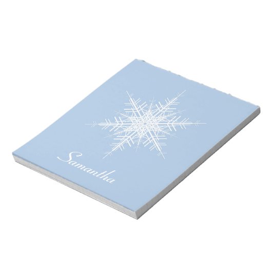 Snowy Powder Blue Snowflake-laptop Notitieblok (Gedraaid)