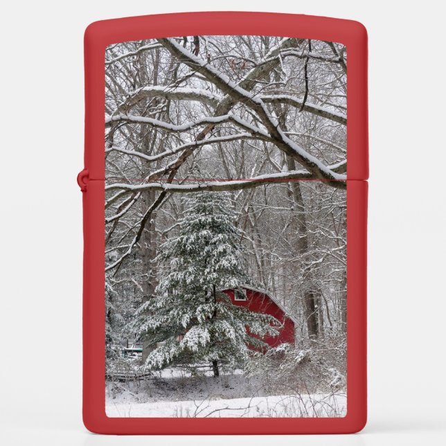 Snowy Red Barn (Voorkant)
