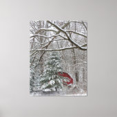 Snowy Red Barn Canvas Afdruk (Voorkant)