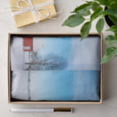 Snowy Red Barn onder een Crystal Blue Sky Tissuepapier (Geschenk)