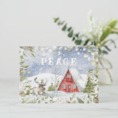 Snowy Red Cabin | Vrede (Staand voorkant)