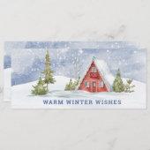 Snowy Red Cabin | Warme winterwensen (Voorkant / Achterkant)