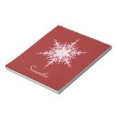 Snowy Red Snowflake-laptop Notitieblok (Gedraaid)