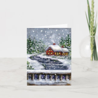 Snowy River Winter Landschap Art Note Kaart