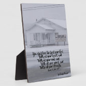 Snowy Rural Church Tabletop Plaque Écriture (Côté)