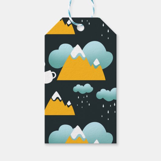 Snowy Rustic Winter Forest Mountain Cadeaulabel (Voorkant)