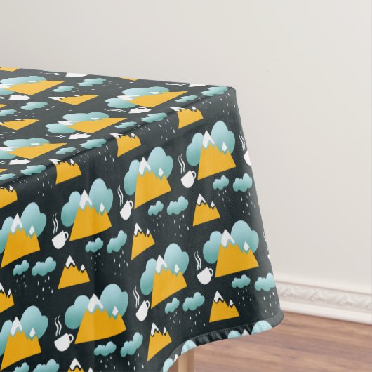 Snowy Rustic Winter Forest Mountain Tafelkleed (Voorbeeld)