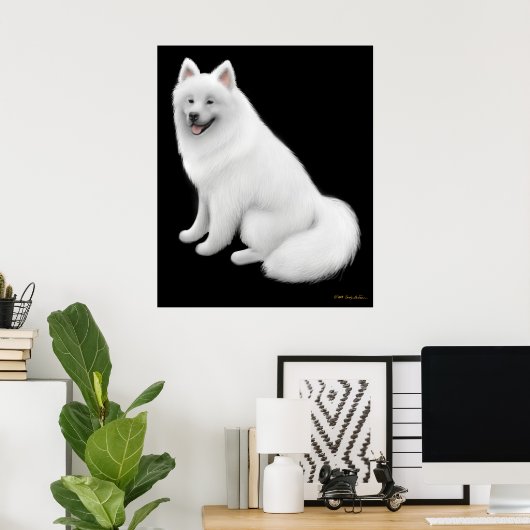 Snowy Samoyed Dog Print (Thuiskantoor)