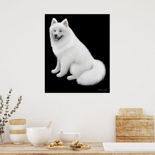 Snowy Samoyed Dog Print (Keuken)