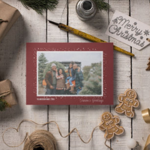 Snowy Season's Groet Familie Foto Kerstmis Kaart