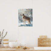 Snowy Sentinel: Alaska Malamute Majesteit Poster (Keuken)