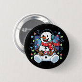 Snowy Snowman Gamer Ronde Button 5,7 Cm (Voorkant /achterkant)