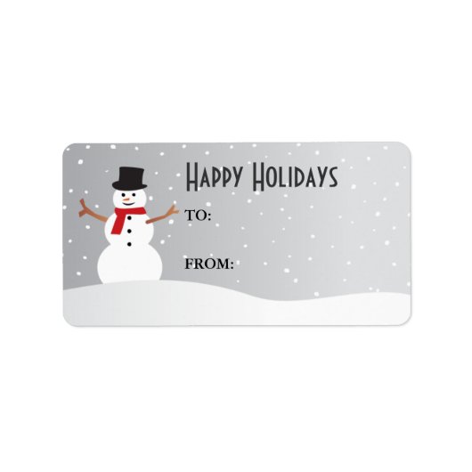 Snowy Snowman Gift Label (Voorkant)