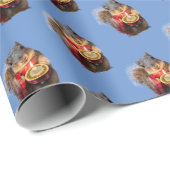 Snowy Squirrel Holding Candle Cadeaupapier (Rol Hoek)