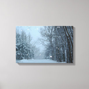 Snowy Street Canvas Afdruk