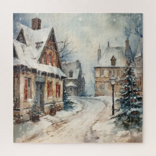  Snowy Street Scene 1930's Kerstmis Legpuzzel