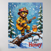 Snowy Strums: de winterballade van Beer Poster (Voorkant)