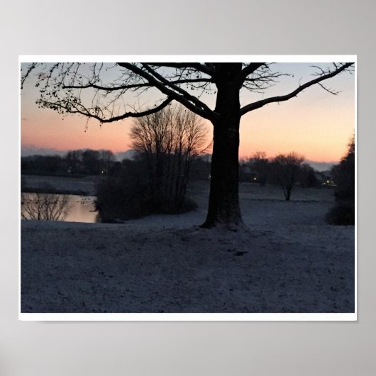 Snowy Sunset at Core Creek Poster (Voorkant)