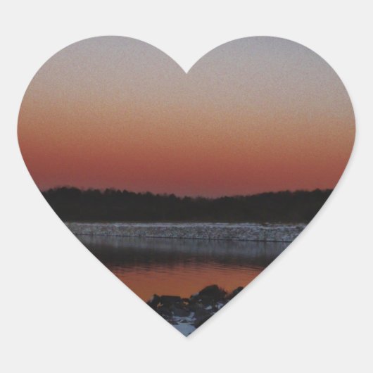 Snowy Sunset at Lake Arrowiad Hart Sticker (Voorkant)