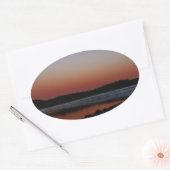 Snowy Sunset at Lake Arrowiad Ovale Sticker (Envelop)