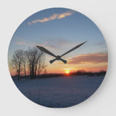 Snowy Sunset Grote Klok (Voorkant)