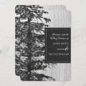 Snowy Tall Pine Tree Rustic Forest Winter Wedding Kaart (Voorkant / Achterkant)