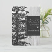 Snowy Tall Pine Tree Rustic Forest Winter Wedding Kaart (Staand voorkant)