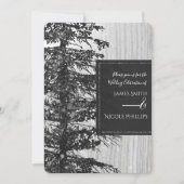 Snowy Tall Pine Tree Rustic Forest Winter Wedding Kaart (Voorkant)