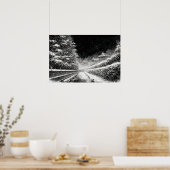 Snowy Temple Path at Night – Japanese Zen Wall Art Poster (Keuken)