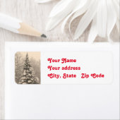 Snowy Tree Kerstmis retour adres labels (Insitu)