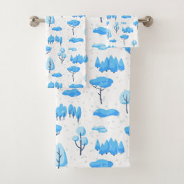 Snowy Trees Bad Handdoek