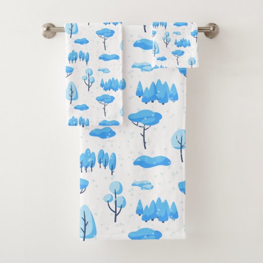 Snowy Trees Bad Handdoek (Insitu)