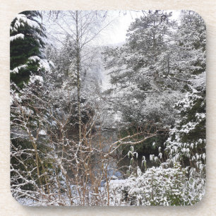 Snowy Trees Hard Plastic Onderzetter