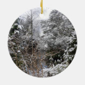 Snowy Trees keramisch siermiddel Ornament (Achterkant)