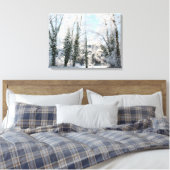 Snowy Trees Landschap Foto Canvas Print (Insitu (Slaapkamer))